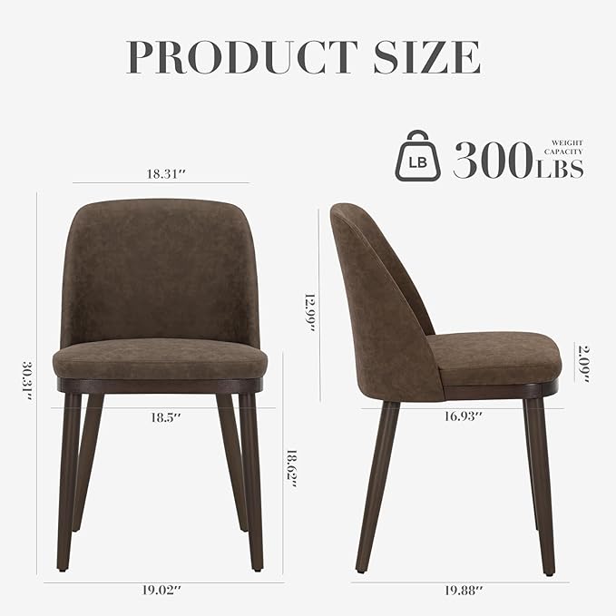 COLAMY Upholstered Dining Chairs Set of 2, Modern Kitchen Chairs - Image 8