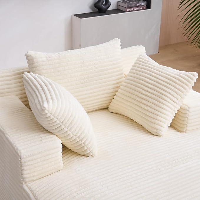Oversized Chaise Daybed Lounge Sleeper Chair Sofa Bed Indoor, Fluffy Corduroy - Image 8