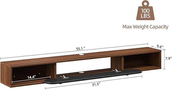 Floating TV Stand Wall Mounted 55'', Modern Media Console - Image 6