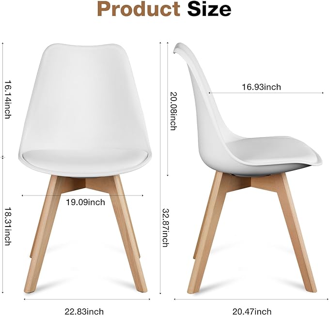OLIXIS Set of 4 Dining Kitchen Mid-Century Modern Chairs - Image 4