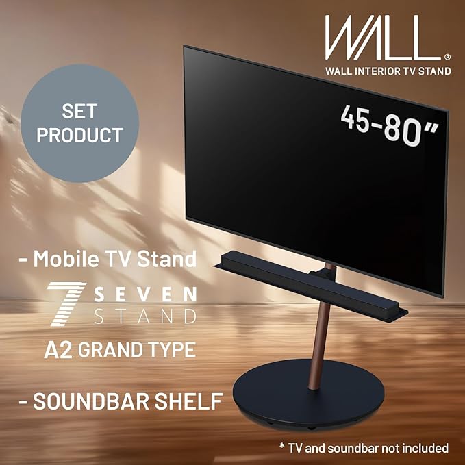 WALL Seven Stand A2 Grand | Rolling TV Stand - Image 2