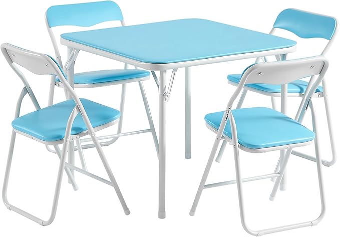 VECELO Kids Folding Activity Table and Chairs 5 Pcs Set, by VECELO