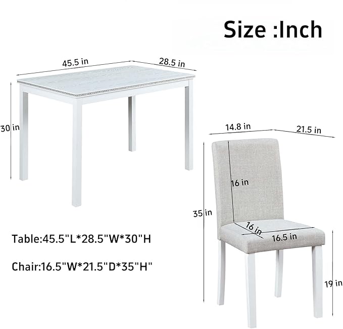 Dining Table Set, 5 Piece Counter Height Table Set - Image 3