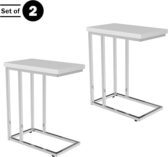 Lavish Home C-Shaped Side Tables Set of 2 – Modern Sofa End Tables or Bedside - Image 5