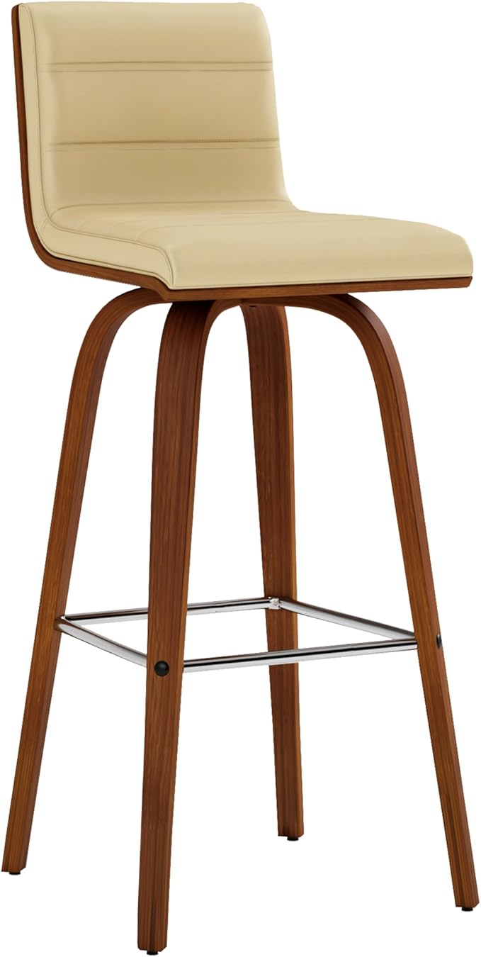 Vienna 30" Swivel Bar Stool in Walnut Wood Finish by ArmenLiving