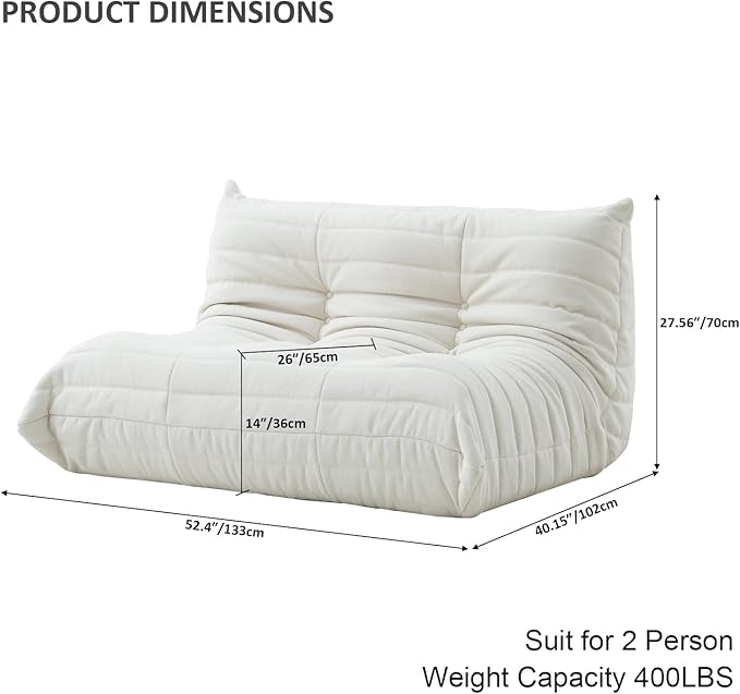 Luxury Sofa Couch Chair, Lazy Floor Seating, Fireside Bean Bag Chair, Ergonomic - Image 2