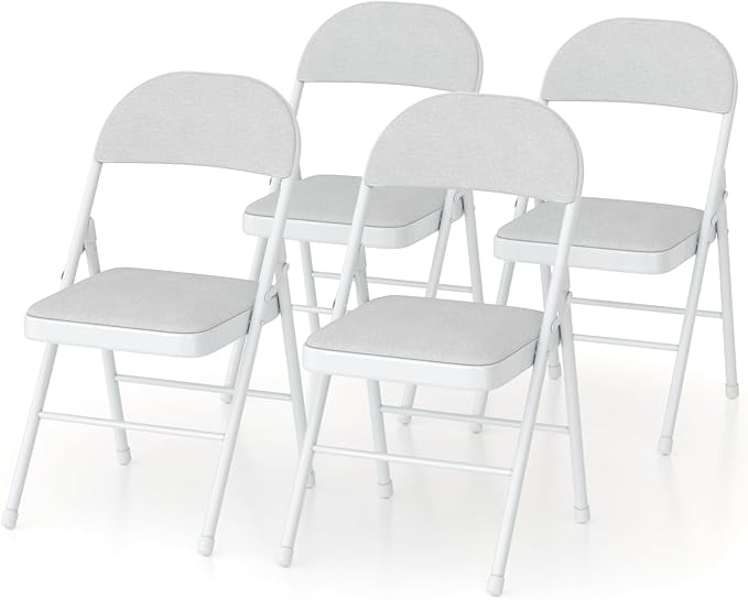 VECELO Padded Folding Chairs 4 Pack, Comfortable Cushioned Seat & Backrest - Image 9
