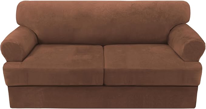 H.VERSAILTEX Sofa Cover 3 Piece T Cushion Sofa Slipcovers Thick Velvet Couch by HVERSAILTEX