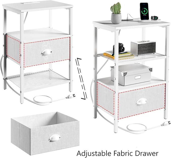 Sthmec Nightstands Set of 2, LED Bedside Tables - Image 7