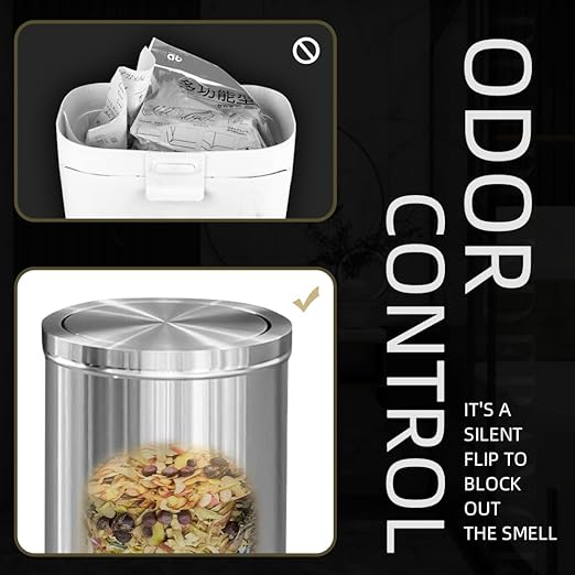 15L/4GAL Silver Stainless Steel Bathroom Garbage can, Bathroom Trash Can - Image 7