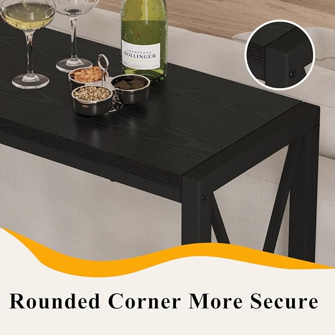 BON AUGURE Bar Table, 55 in Counter Height Pub Table, Tall Narrow Behind Couch - Image 7