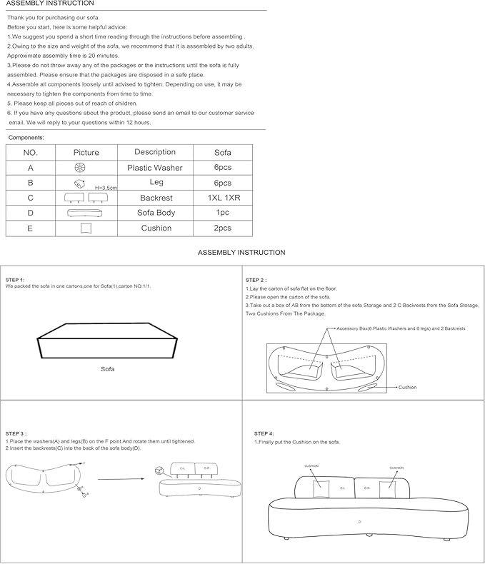 Container Furniture Direct 90" Curved Sofa - Image 7