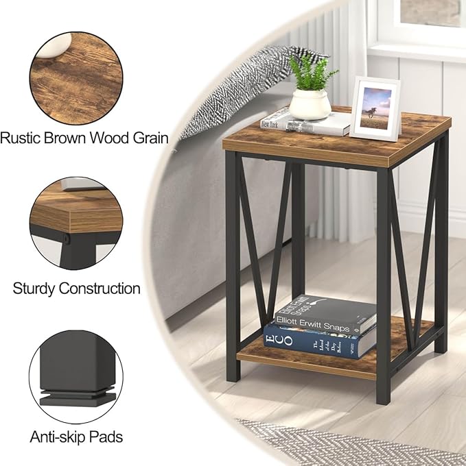 EXCEFUR End Table, Square Side Tables - Image 5