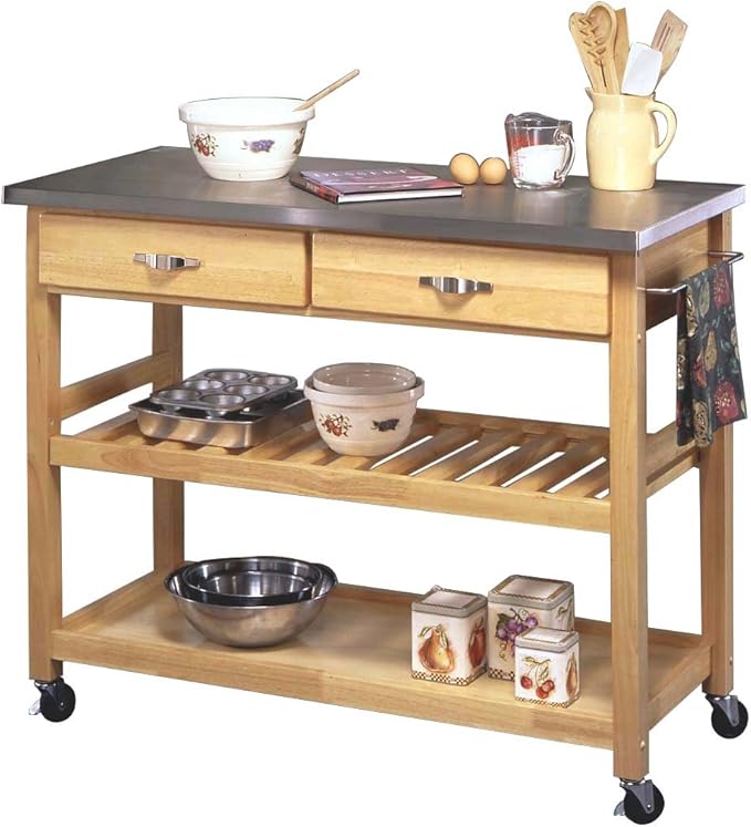 homestyles General Line Brown Kitchen Cart - Image 3
