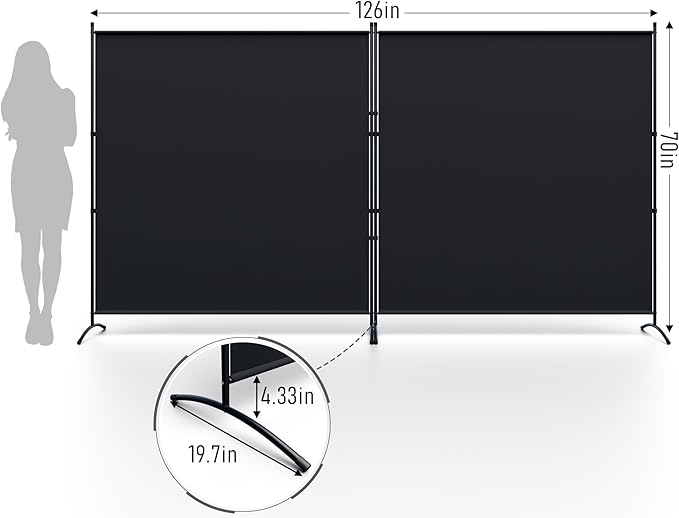 Room Divider 126''W x 71''H Large 2 Panel Privacy Screen - Image 2