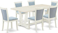 East West Furniture V027MZ015-7 7 Piece Dining Table Set Consist of a Rectangle by EastWestFurniture