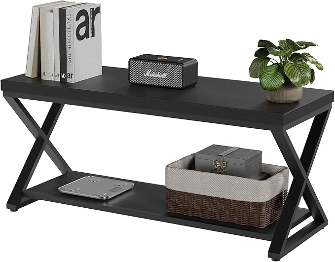 IBF Black Bench for Entryway, Farmhouse Entry Way Home Organizer Shoe Bench Seat - Image 9