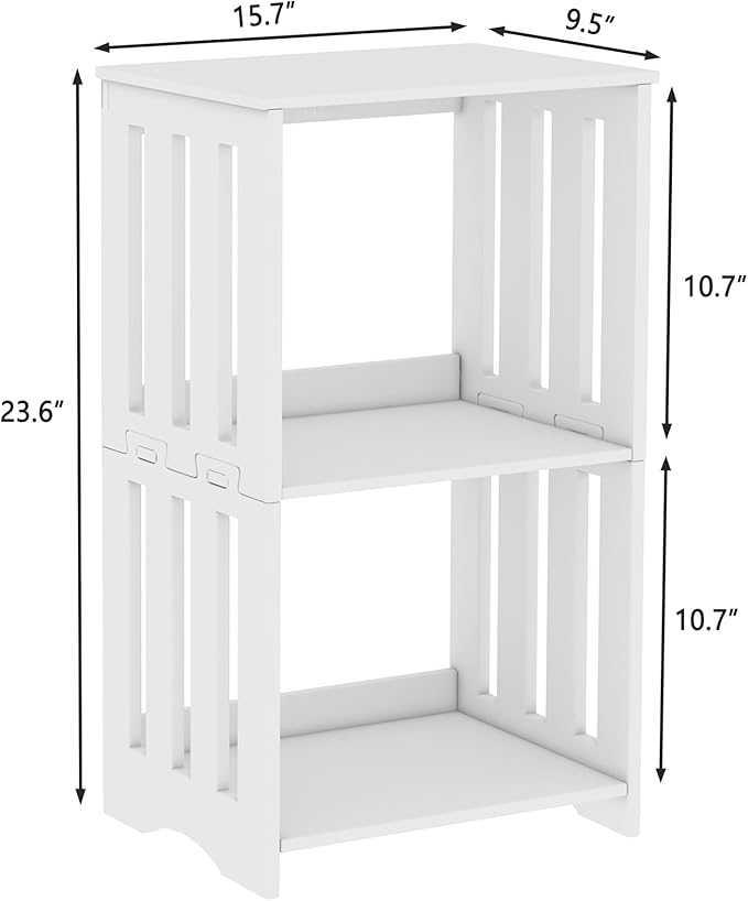 3-Tier End Table Night Stand Set of 2, Living Room - Image 3