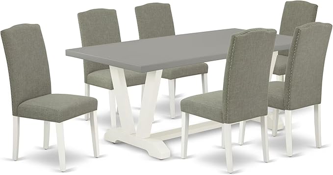 East West Furniture V097EN206-7 7 Piece Modern Dining Table Set Consist of a by EastWestFurniture