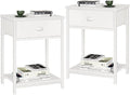 Furologee White Nightstands Set of 2, End Table by Furologee