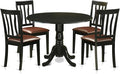 East West Furniture DLAN5-BLK-LC 5 Piece Dining Table Set by EastWestFurniture