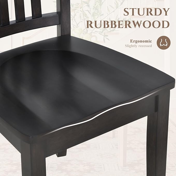 COLAMY Wooden Dining Chairs Set of 4, Spindle High Back Windsor Kitchen Side - Image 5