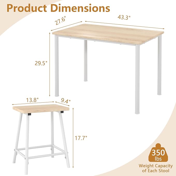 VECELO Kitchen Table and Chairs - Image 2