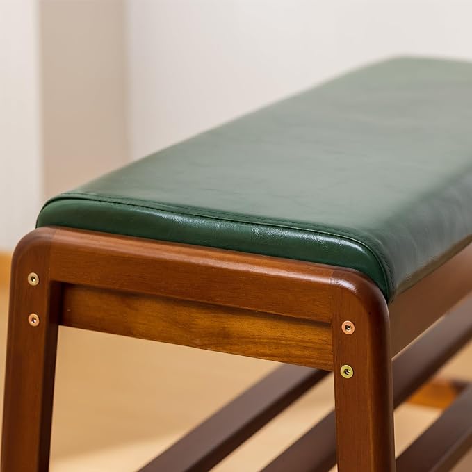 Solid Wood Shoe Bench, 2-Tier Entryway Bench - Image 4