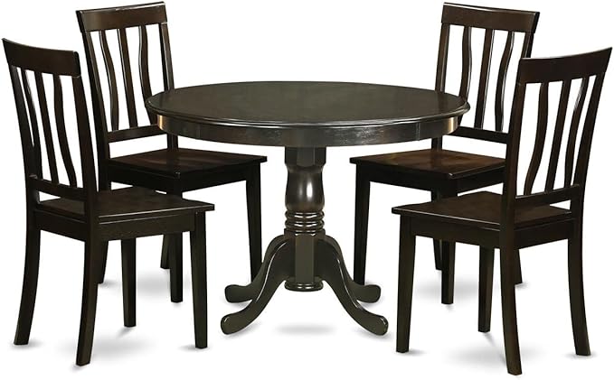 East West Furniture HLAN5-CAP-W 5 Piece Dining Table Set by EastWestFurniture