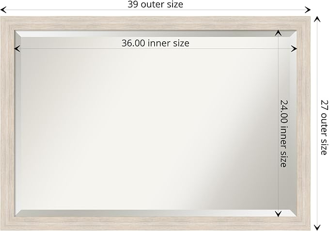 Amanti Art White Bathroom Mirror - Image 4