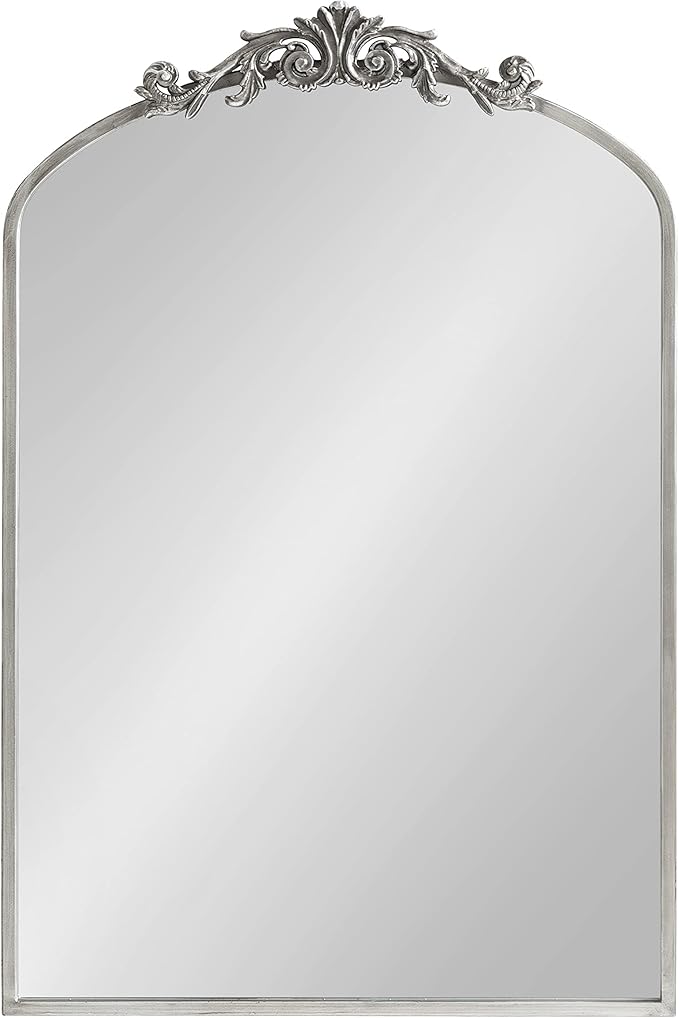 Kate and Laurel Arendahl Traditional Arch Mirror, 24 x 36, Antique Silver - Image 2
