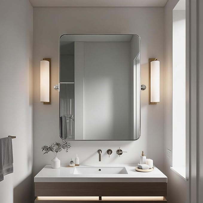 MOON MIRROR Brushed Nickel Pivot Mirror by MOONMIRROR