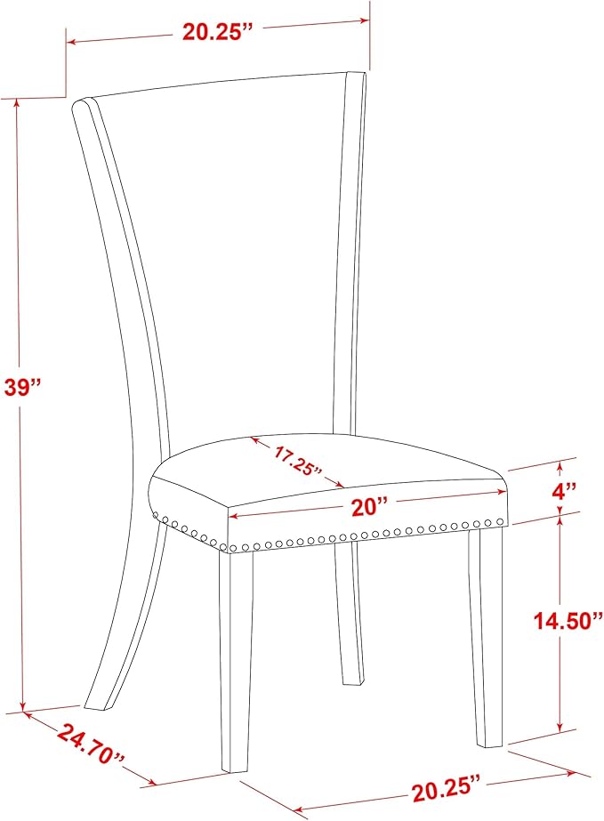 X02VE-206-50 - 5-pc Dining Room Table Set a Rectangular Dining Table and 2 - Image 25