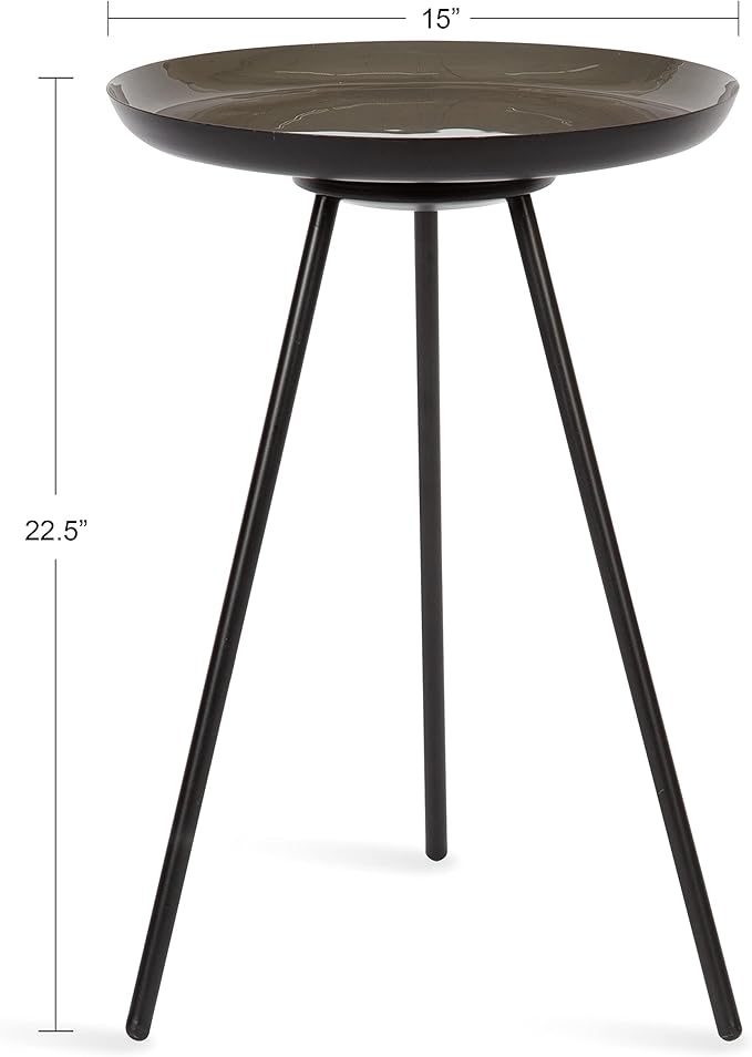 Kate and Laurel Laranya Modern Side Table 15 x 15 x 23 Brown and Black Chic - Image 3