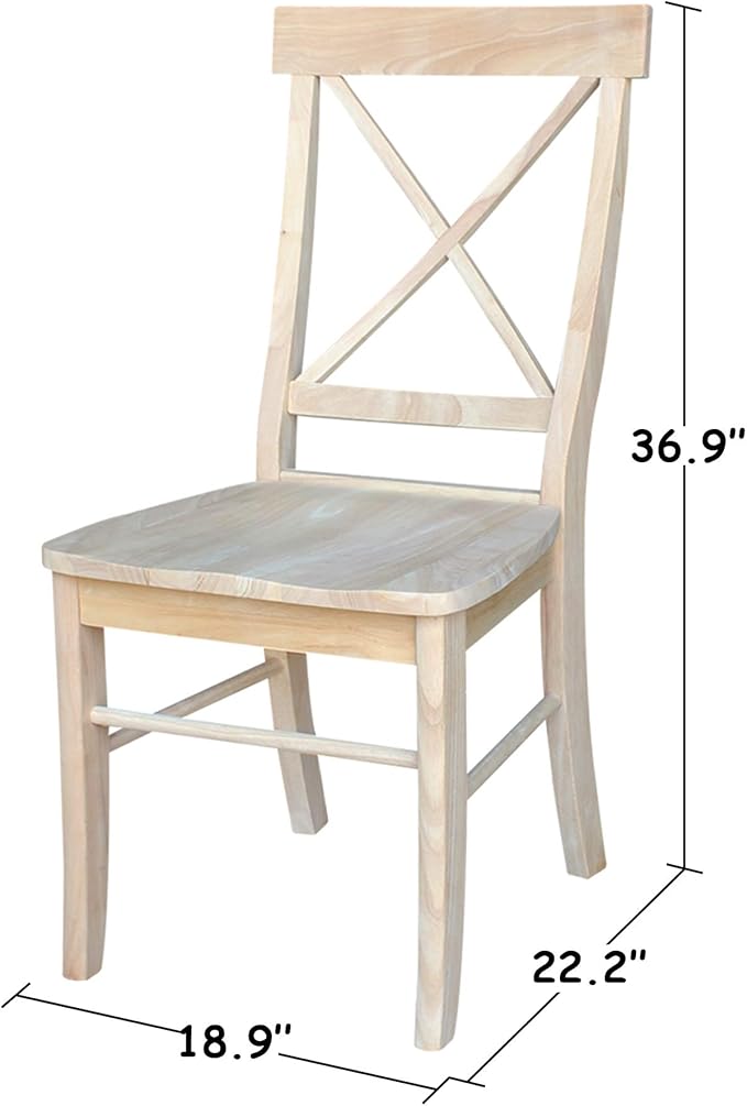 Set of Two X-Back Dining Chairs, Unfinished - Image 11