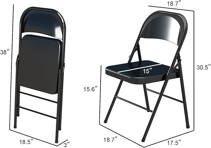 Metal Folding Chairs Steel Frame - Image 2