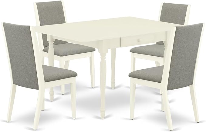 East West Furniture MZLA5-LWH-06 5 Piece Dining Table Set by EastWestFurniture
