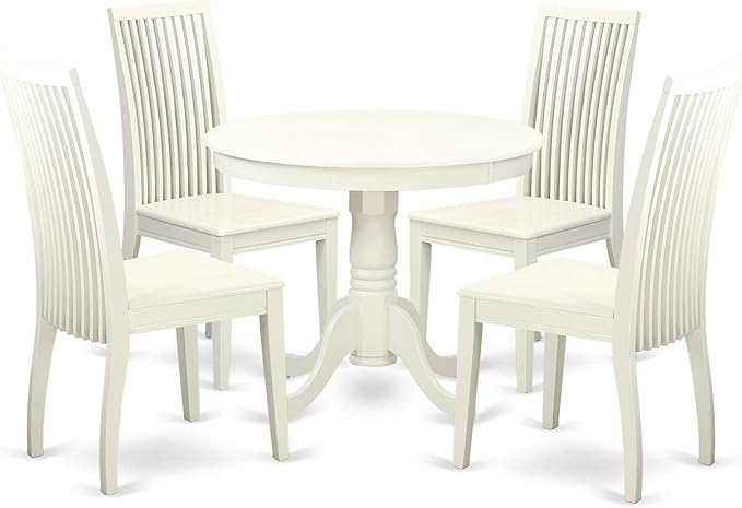 East West Furniture ANIP5-LWH-W 5 Piece Modern Dining Table Set Includes a by EastWestFurniture