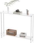 Acrylic Narrow Console Table for Entryway, 7.6" D x 39.4" W x 31.5" H, by CRTERICX