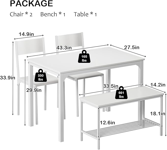 soges 4-Piece Dining Table Set - Image 6