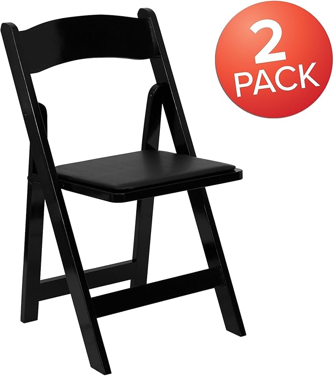 Flash Furniture 2 Pack HERCULES Series Black Wood Folding Chair - Image 4