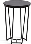 Kate and Laurel Solvay Round Metal and Wood Side Table; 16 x 16 x 24; Black; by KateandLaurel