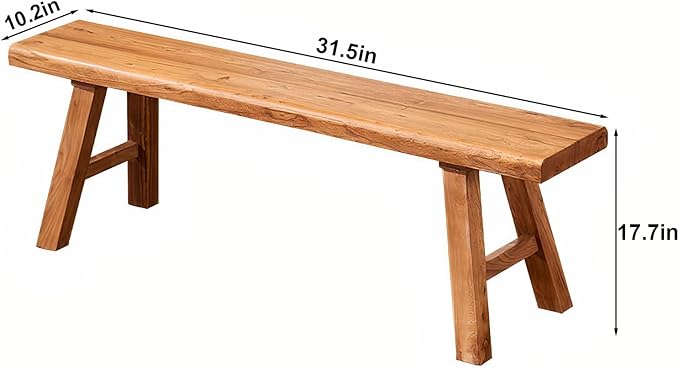 Wooden Bench Indoor – Rustic Farmhouse Narrow Entryway Bench - Image 3