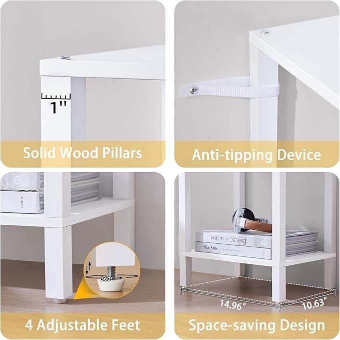 54in Tall Bookshelf 5-Tier Small Narrow Bookcase, Skinny Book Shelf - Image 6