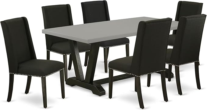 East West Furniture V697FL624-7 7 Piece Modern Dining Table Set Consist of a by EastWestFurniture