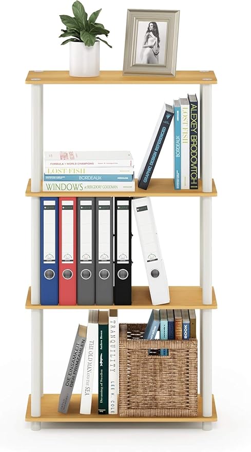 Furinno Turn-N-Tube 4-Tier Multipurpose Shelf Display Rack, Round Tubes - Image 6