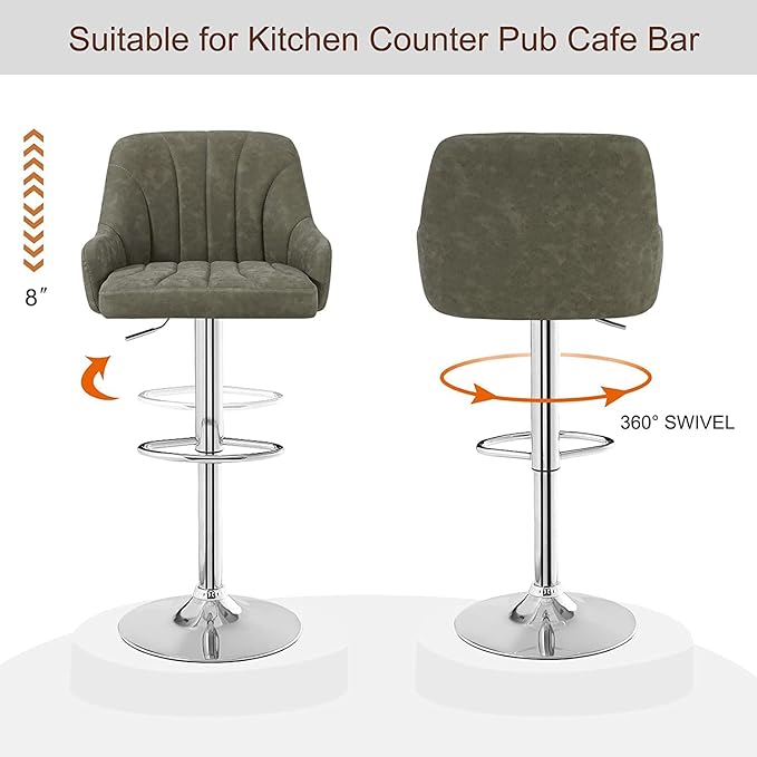 VECELO Adjustable Barstools Set of 4, Counter Bar Stools - Image 7