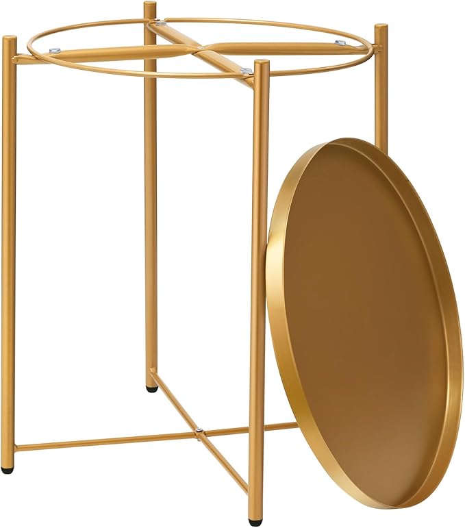 danpinera Gold Side Table, End Table - Image 8