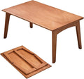 Japanese Floor Table No Assembly Required Bamboo Folding Walnut Coffee Table by JIKUGO