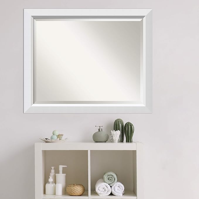 Amanti Art White Bathroom Mirror - Image 5